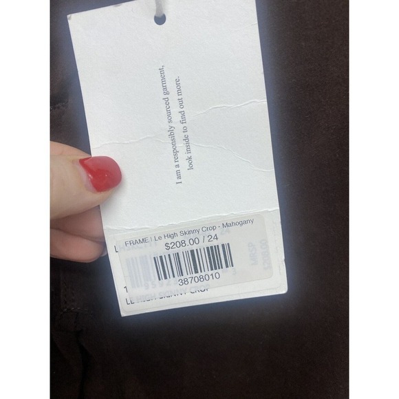 FRAME DENIM Le High Skinny Crop Jeans Size 24 Mahogany NEW - Picture 7 of 11